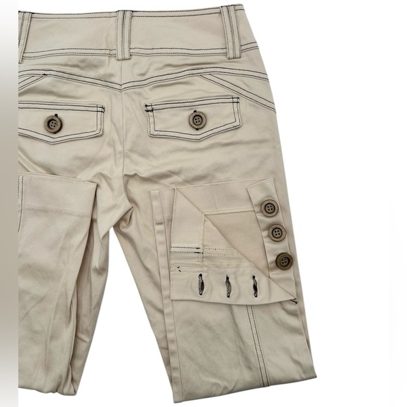 Cache Early 2000s Khaki Cropped Slim Fit Low Rise Decorative Pants Size 2 NWOT - Picture 7 of 10